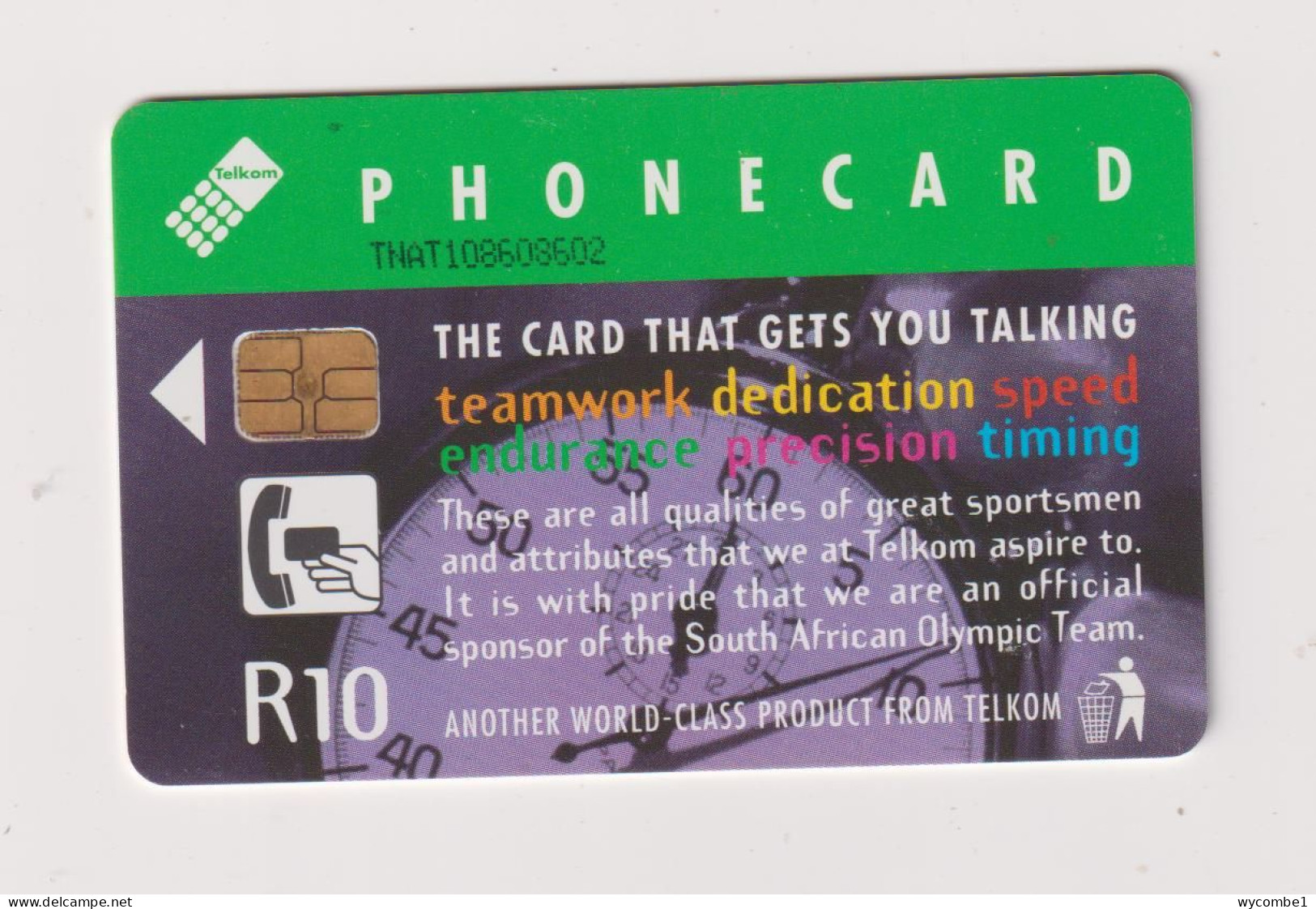 SOUTH AFRICA  -  Olympic Cycling Chip Phonecard - Afrique Du Sud