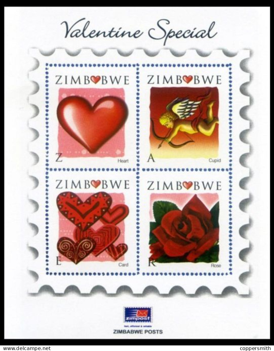 (051) Zimbabwe  2008 / Valentine Sheet / Bf / Bloc Coeur / Herzen  ** / Mnh  Michel BL 24 - Zimbabwe (1980-...)