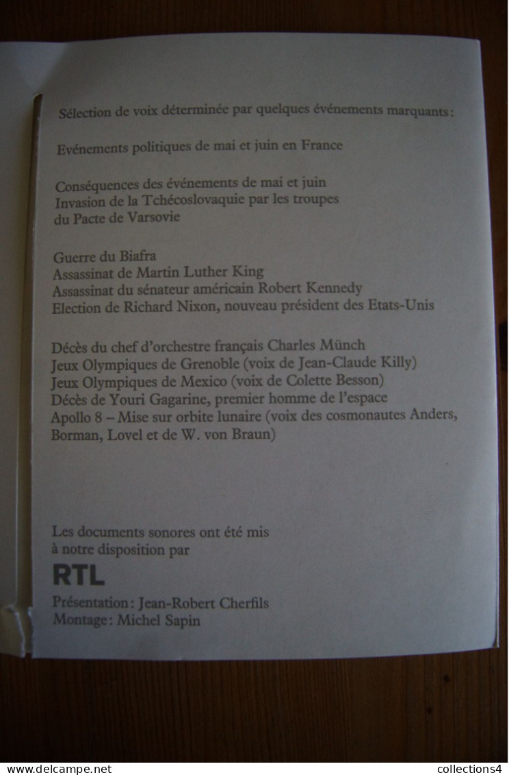 KILLY BESSON CHARLES MUNCH GAGARINE APOLLO 8 ET + PANORAMA MONDIAL RTL 1968 RARISSIME 2 33T SUISSE FORMAT EP VALEUR++++ - Speciale Formaten