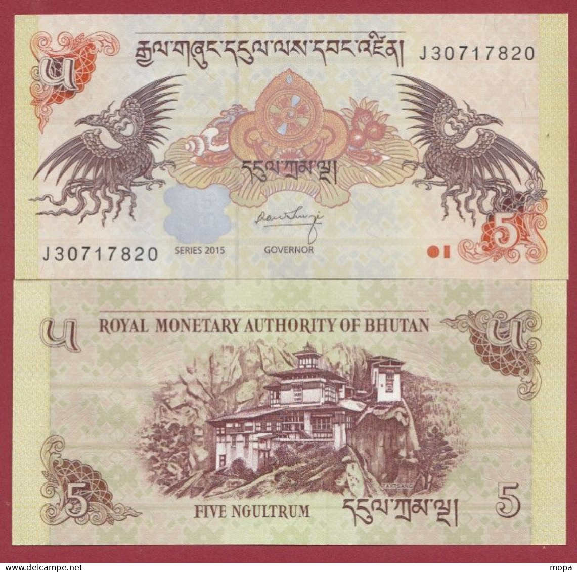 Bhoutan -5 Ngultrum -2015 ---UNC--(174) - Bhutan