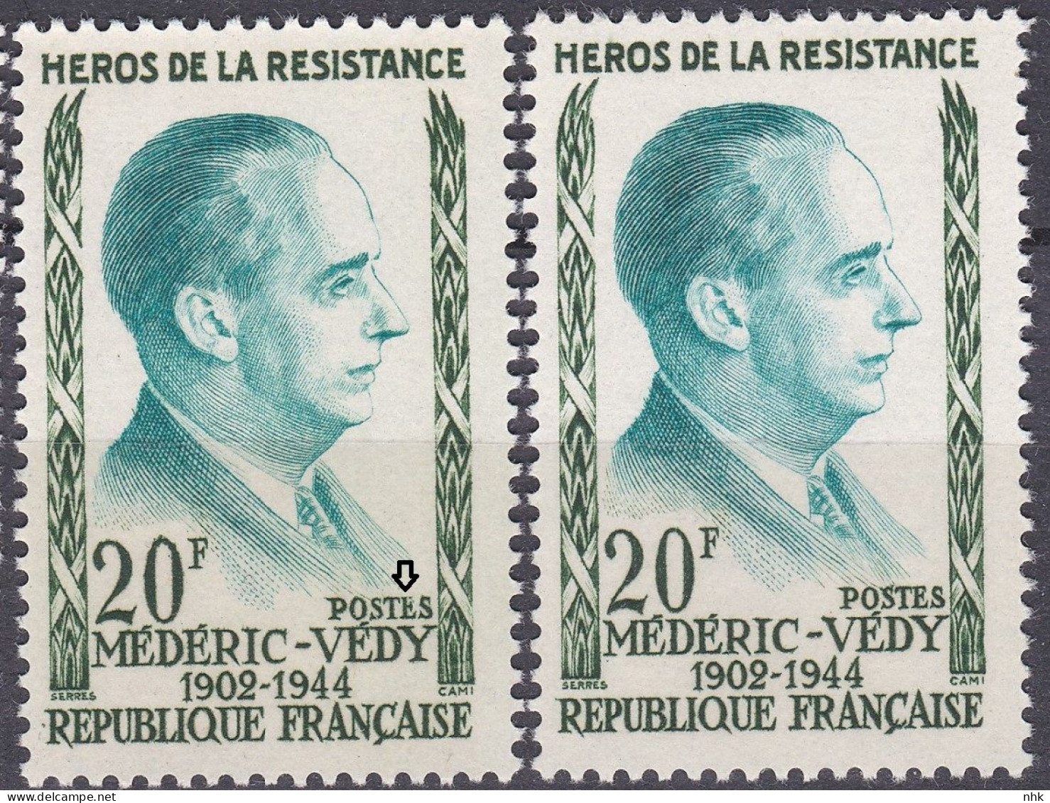 18203 Variété : N° 1200 Médéric-Védy E De POSTES Rogné + Normal  ** - Nuevos