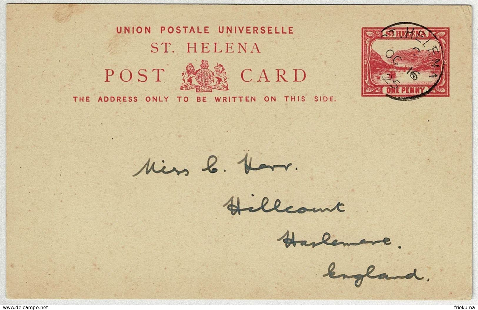 St. Helena 1925, Post Card / Ganzsachen-Karte / Stationery Nach England - Saint Helena Island