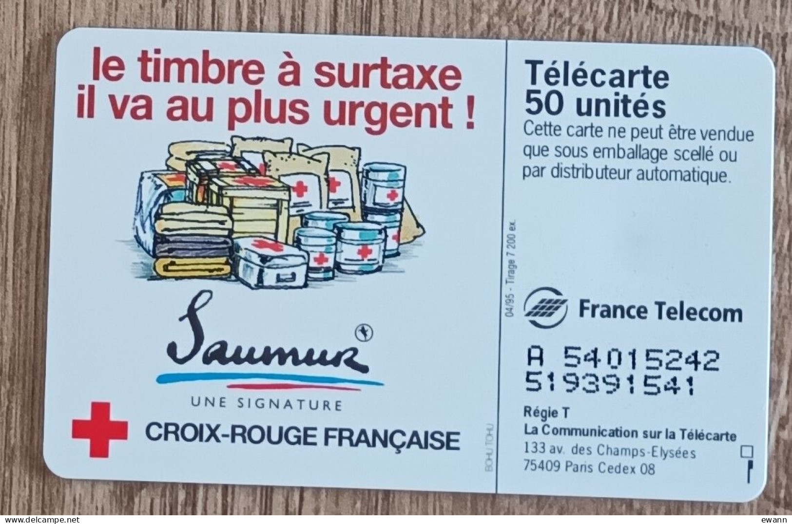 TELECARTE - 50 Unités - CROIX ROUGE - SAUMUR - 50 Eenheden