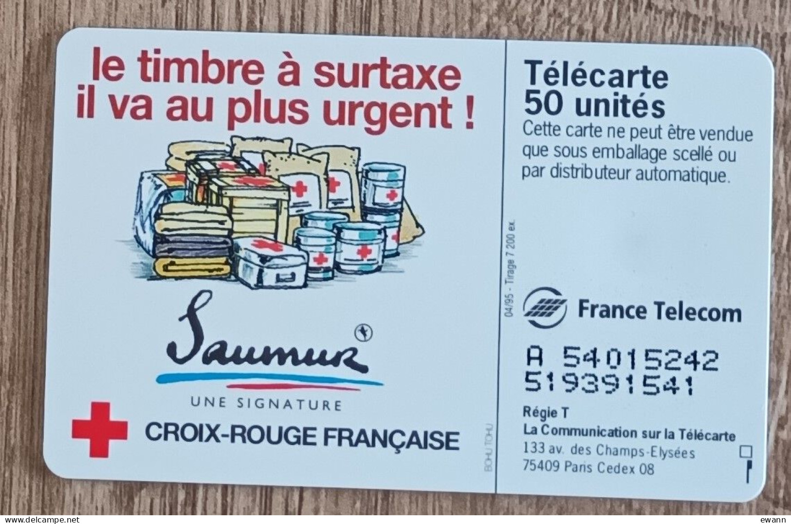 TELECARTE - 50 Unités - CROIX ROUGE - SAUMUR - 50 Einheiten