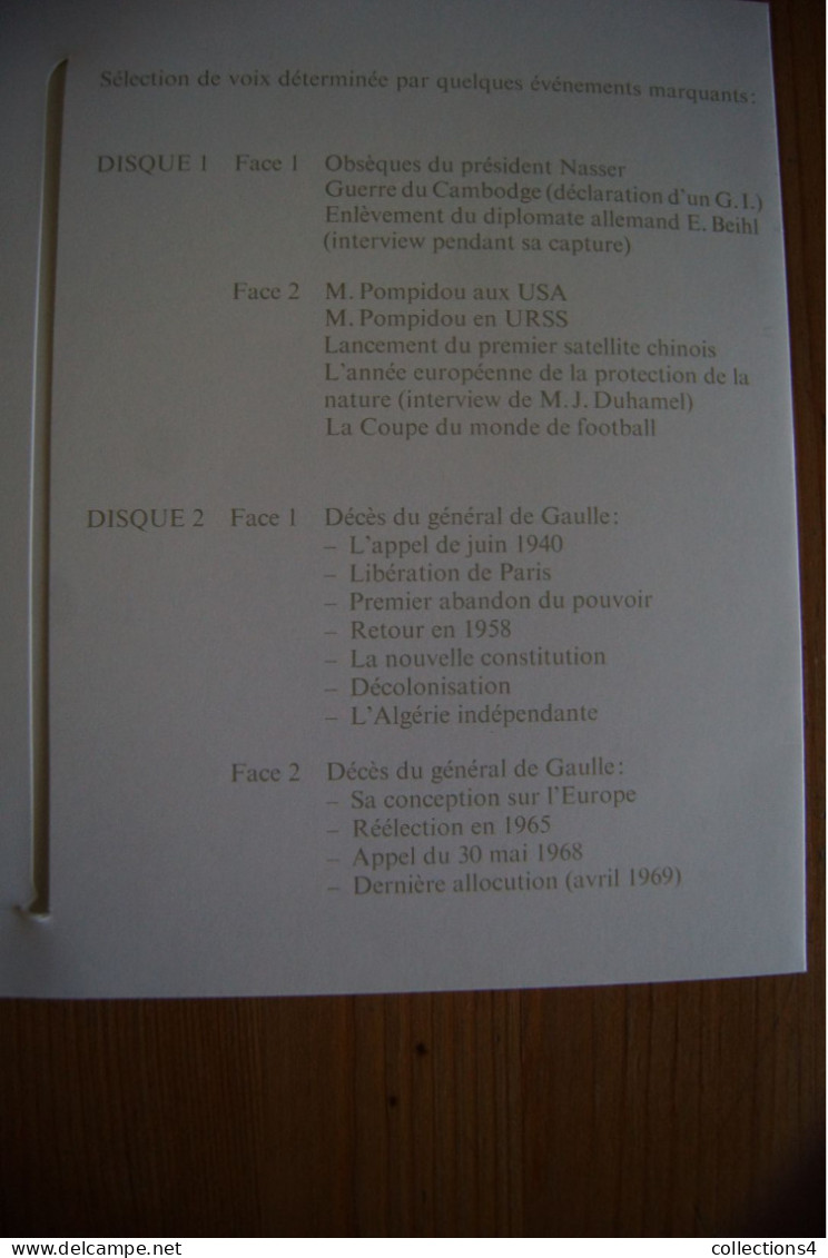 NASSER POMPIDOU DUHAMEL DE GAULLE ET + PANORAMA MONDIAL RTL 1970 RARISSIME 2 33T SUISSE FORMAT EP VALEUR++++ - Spezialformate