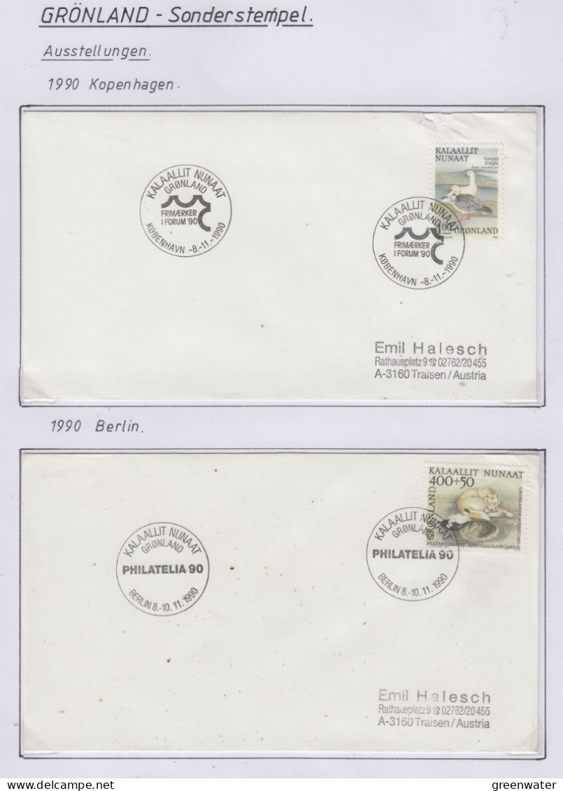 Greenland Sonderstempel 1990 4 Covers (GD161) - Scientific Stations & Arctic Drifting Stations