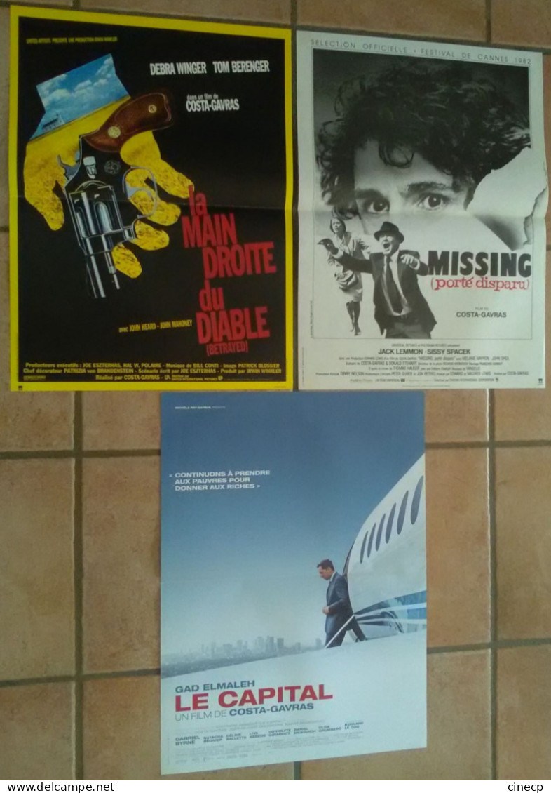 LOT 3 AFFICHE CINEMA FILM COSTA GAVRAS MISSING MAIN DROITE DU DIABLE LE CAPITAL TBE LEMMON BERENGER - Affiches & Posters