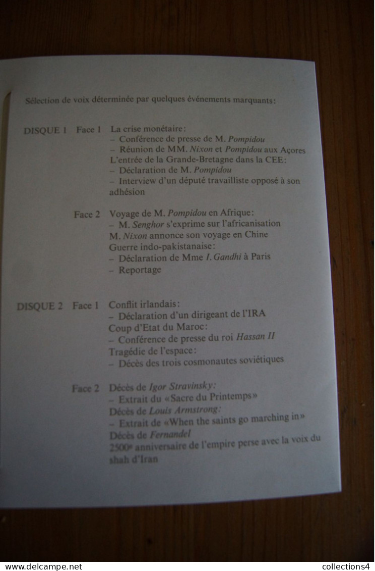 ARMSTRONG FERNANDEL M SENGHOR IRA I GANDHI  ET + PANORAMA MONDIAL RTL 1971 RARISSIME 2 33T SUISSE FORMAT EP VALEUR++++ - Spezialformate