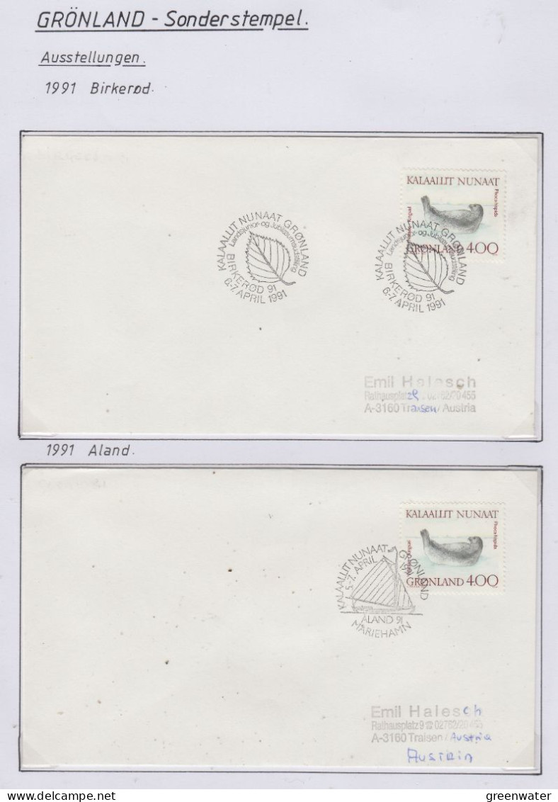 Greenland Sonderstempel 1991 4 Covers (GD163) - Scientific Stations & Arctic Drifting Stations