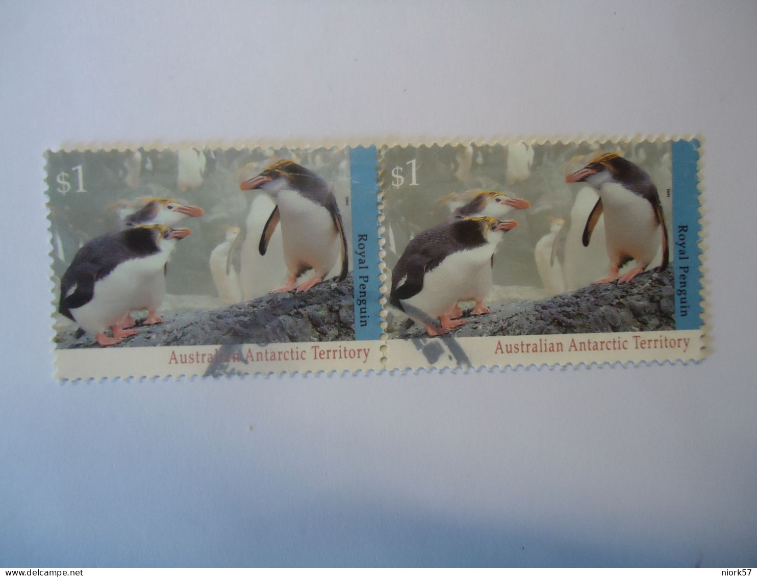 AUSTRALIAN ANTARTIC USED PAIR  STAMPS  PENGUINS - Pingouins & Manchots
