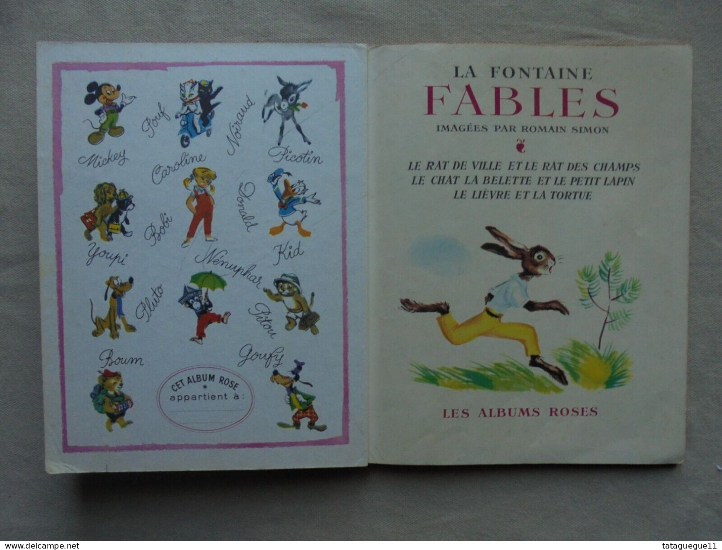 Ancien - Livre Pour Enfant Le Lièvre Et La Tortue Les Albums Roses 1960 - Hachette