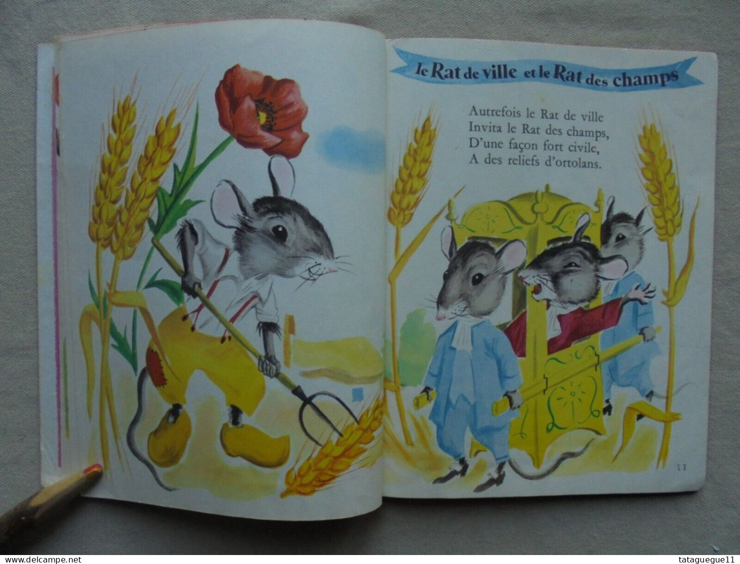 Ancien - Livre pour enfant Le Lièvre et la Tortue Les Albums Roses 1960