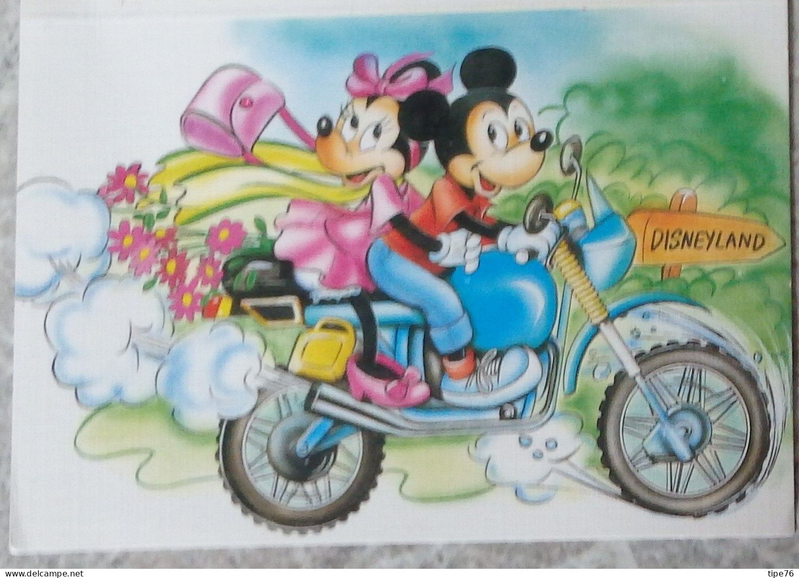 Petit Calendrier Poche 1990 Disney Mickey Minnie Motocyclette  - Angerville Essonne - Petit Format : 1981-90