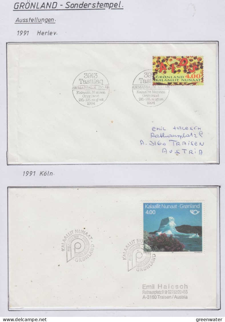 Greenland Sonderstempel 1991 4 Covers (GD165) - Scientific Stations & Arctic Drifting Stations