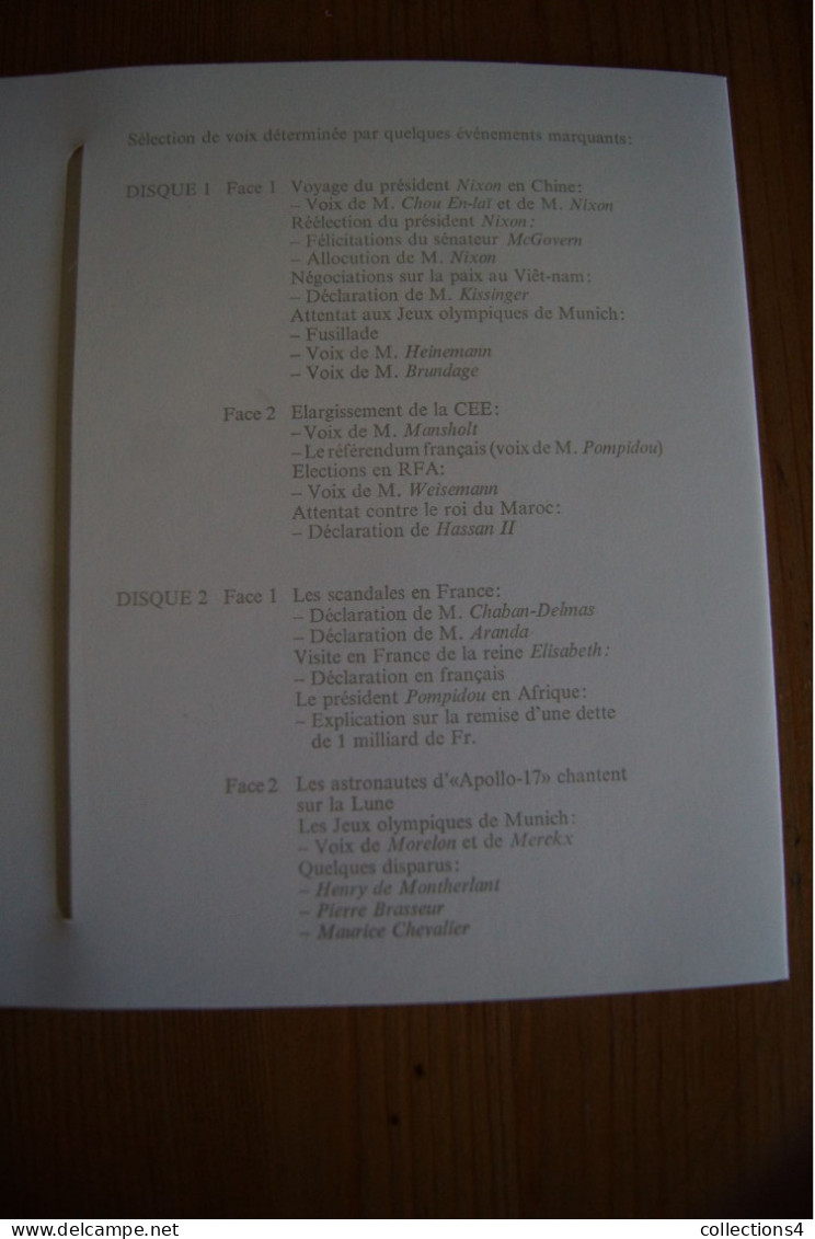 NIXON POMPIDOU HASSAN II PIERRE BRASSEUR ET + PANORAMA MONDIAL RTL 1972 RARISSIME 2 33T SUISSE FORMAT EP - Spezialformate