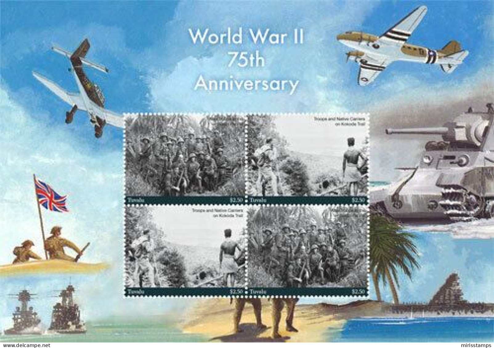 Tuvalu 2017 World War II, 75th Anniv. 4v M/s, Mint NH, History - World War II - Tuvalu