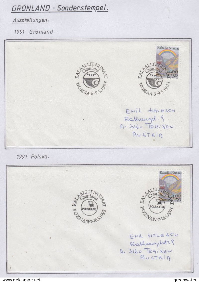 Greenland Sonderstempel 1991 3 Covers (GD167) - Stazioni Scientifiche E Stazioni Artici Alla Deriva