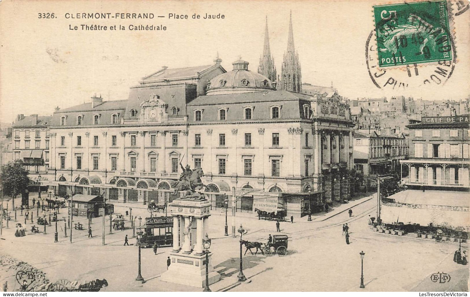 FRANCE - Clermont Ferrand - Place De Jaude - Le Théâtre Et La Cathédrale  - Carte Postale Ancienne - Clermont Ferrand