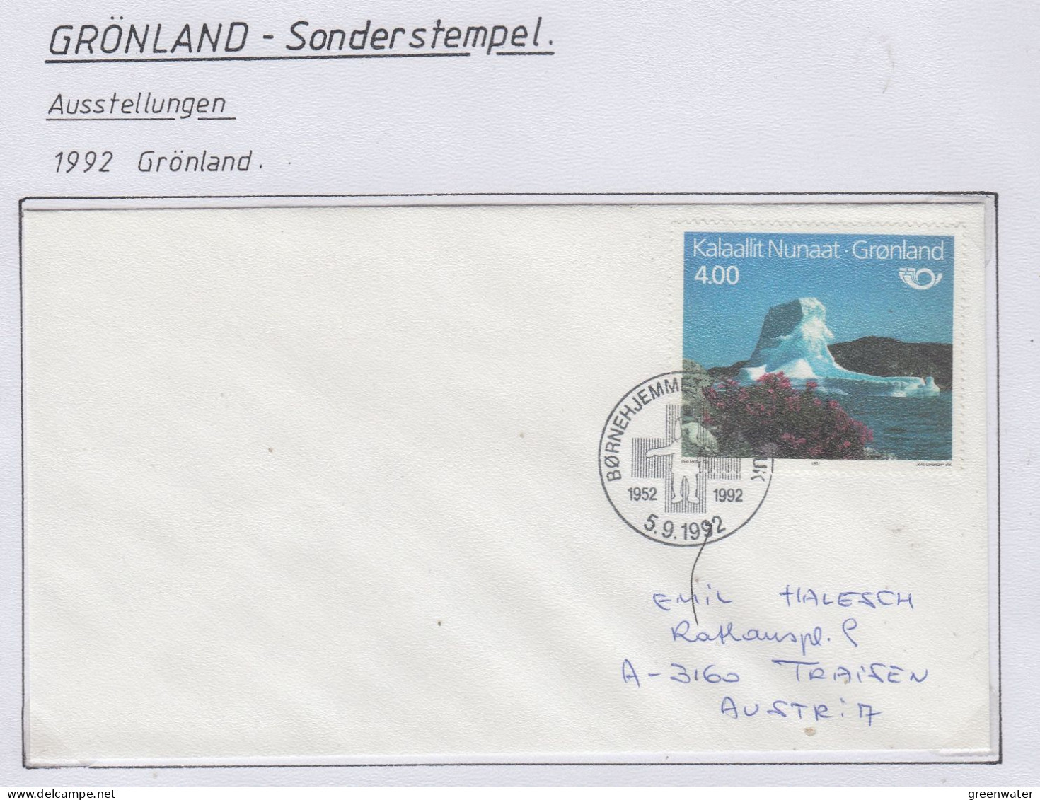 Greenland Sonderstempel 1992 Cover (GD168) - Wetenschappelijke Stations & Arctic Drifting Stations