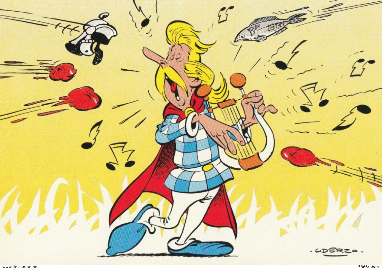 CARTE POSTALE DE 1984 : ASTERIX ; OBELIX ET D'IDEFIX ; LE RECITAL D'ASSURANCETOURIX - Fumetti