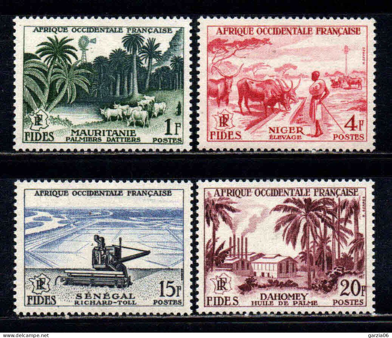 AOF - 1956 - FIDES  - N° 54/57/58/60  - Neufs ** - MNH - Ongebruikt