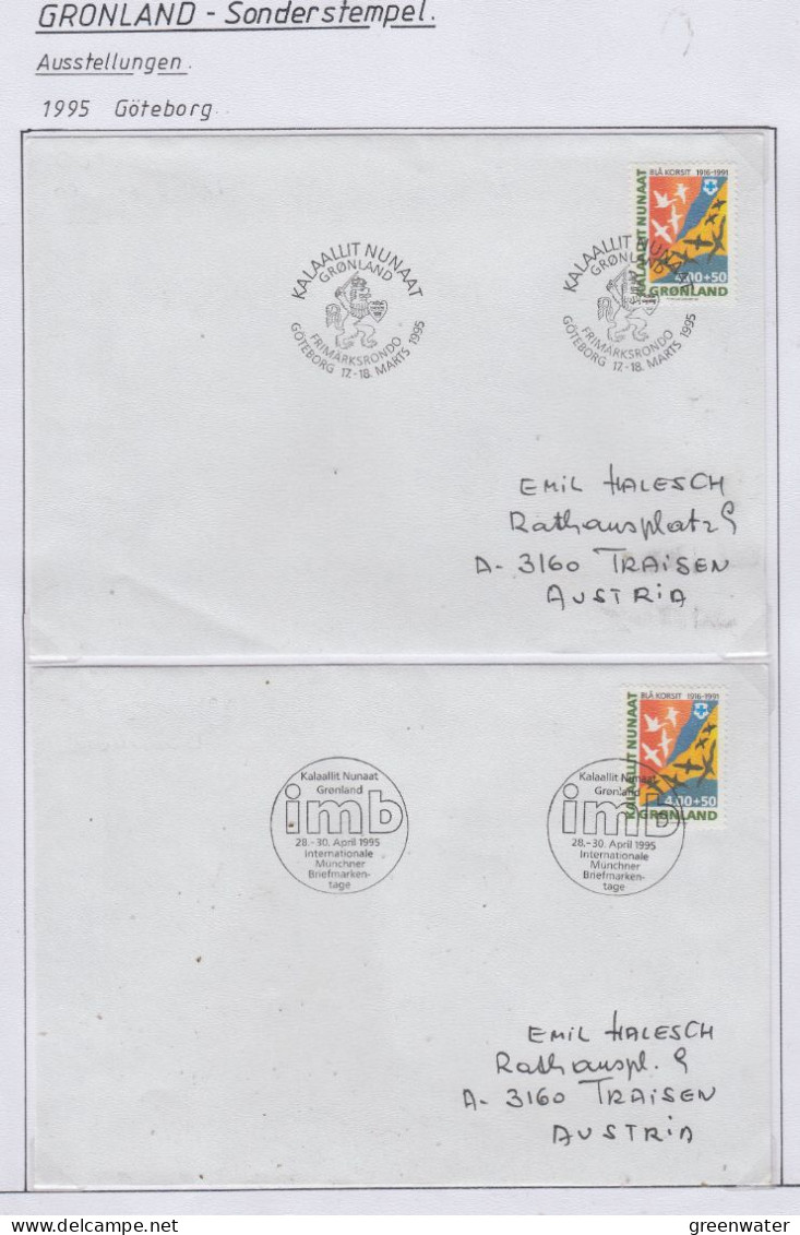 Greenland Sonderstempel 1995 4 Covers (GD170) - Stazioni Scientifiche E Stazioni Artici Alla Deriva