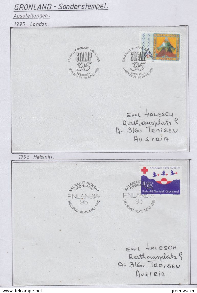Greenland Sonderstempel 1995 4 Covers (GD170) - Scientific Stations & Arctic Drifting Stations