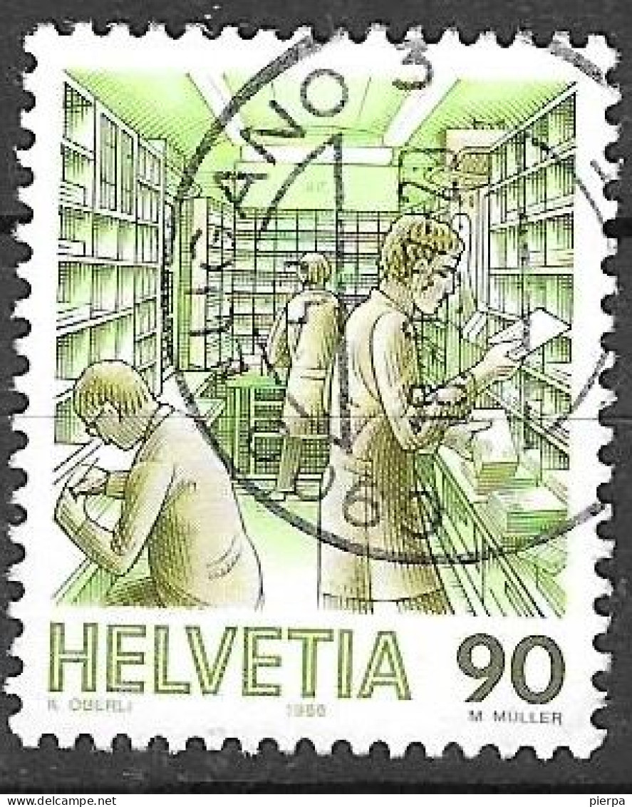 SVIZZERA - 1986 - VAGONE POSTALE - USATO (YVERT 1255a -MICHEL 1326YB) - Gebraucht