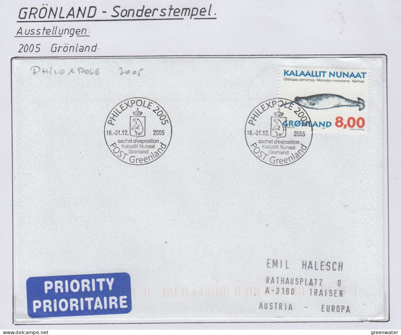 Greenland Sonderstempel 2005 Cover (GD171) - Scientific Stations & Arctic Drifting Stations