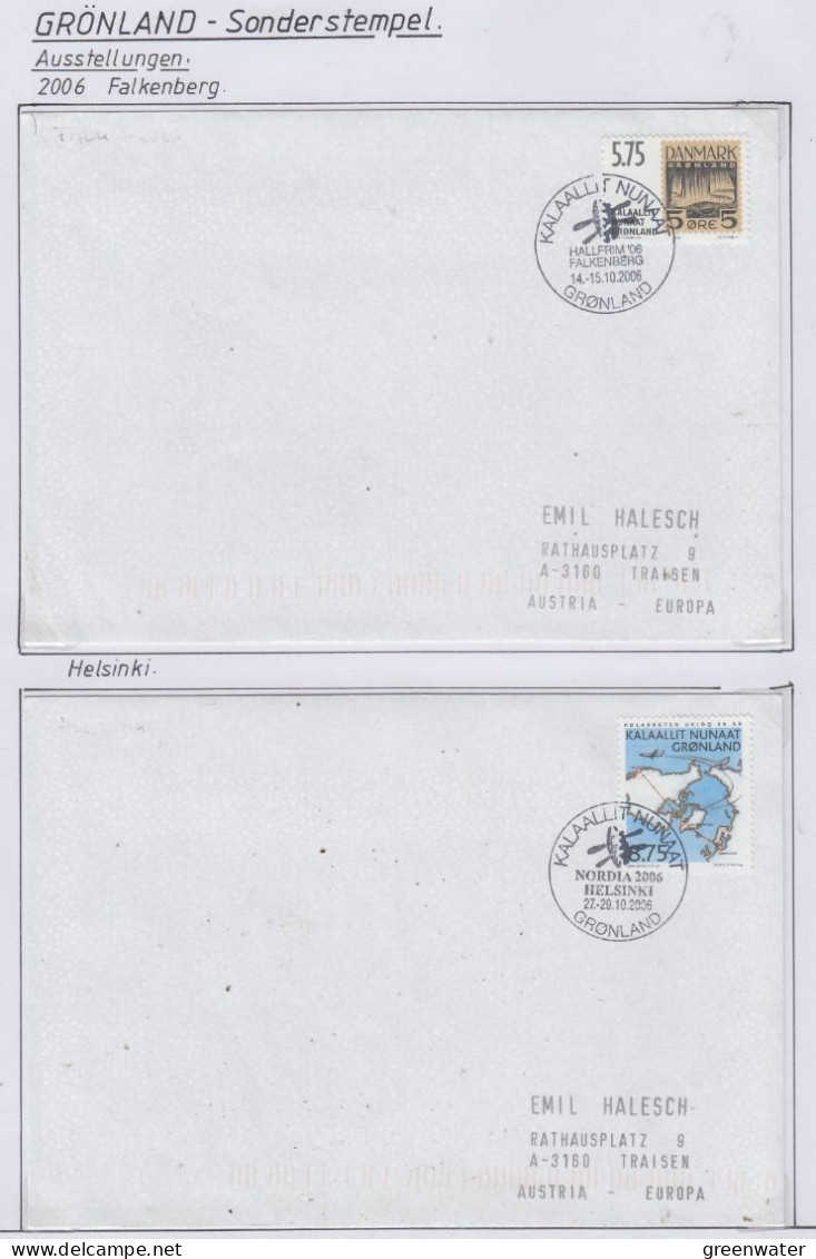 Greenland Sonderstempel 2006 4 Covers (GD172) - Estaciones Científicas Y Estaciones Del Ártico A La Deriva