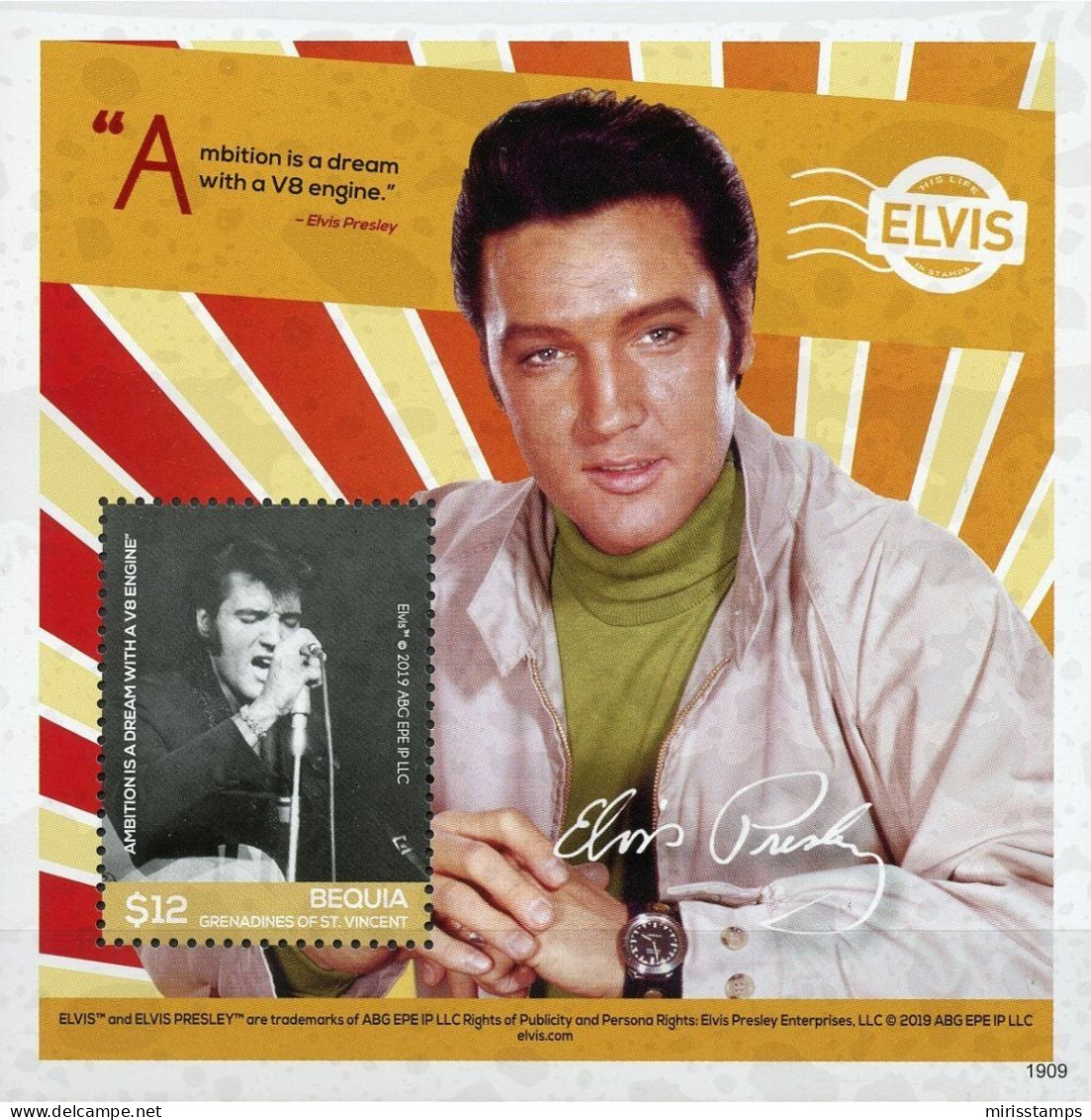 Bequia 2019 Elvis Presley 4 Blocks - Elvis Presley