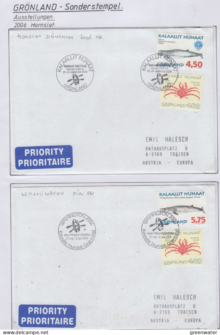 Greenland Sonderstempel 2006 4 Covers (GD173) - Forschungsstationen & Arctic Driftstationen