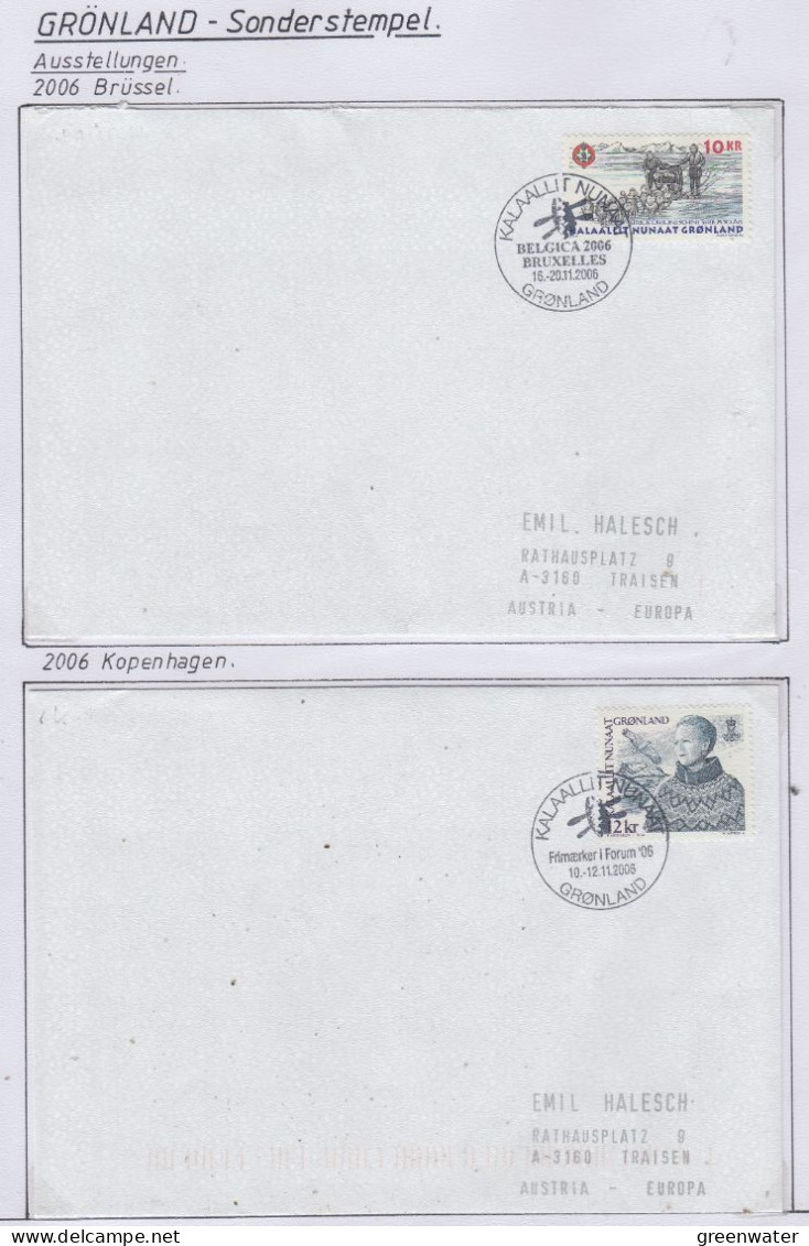 Greenland Sonderstempel 2006 4 Covers (GD173) - Wetenschappelijke Stations & Arctic Drifting Stations