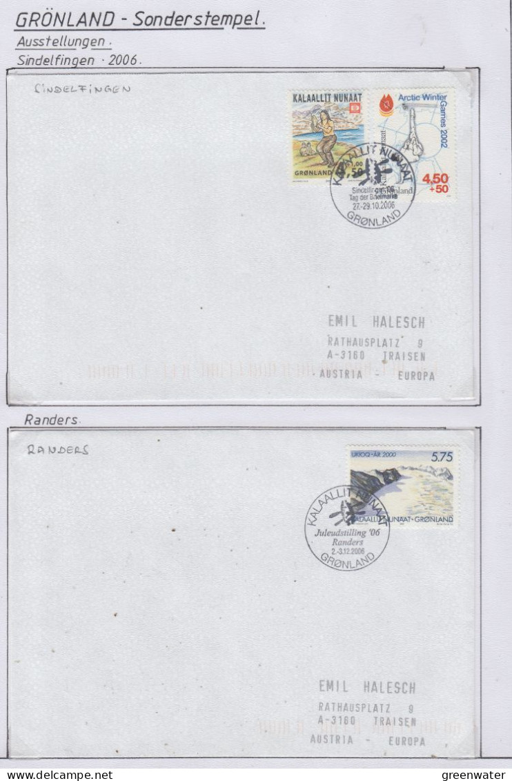 Greenland Sonderstempel 2006 2 Covers (GD174) - Forschungsstationen & Arctic Driftstationen