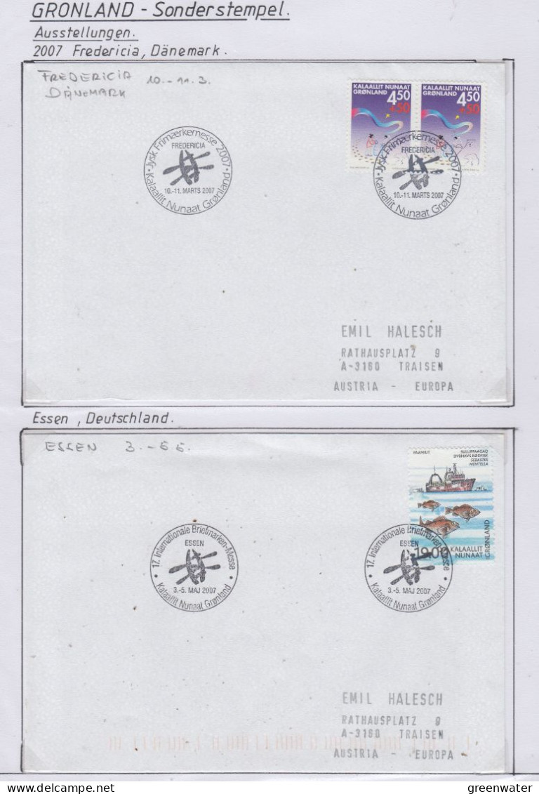 Greenland Sonderstempel 2007 4 Covers (GD175) - Forschungsstationen & Arctic Driftstationen