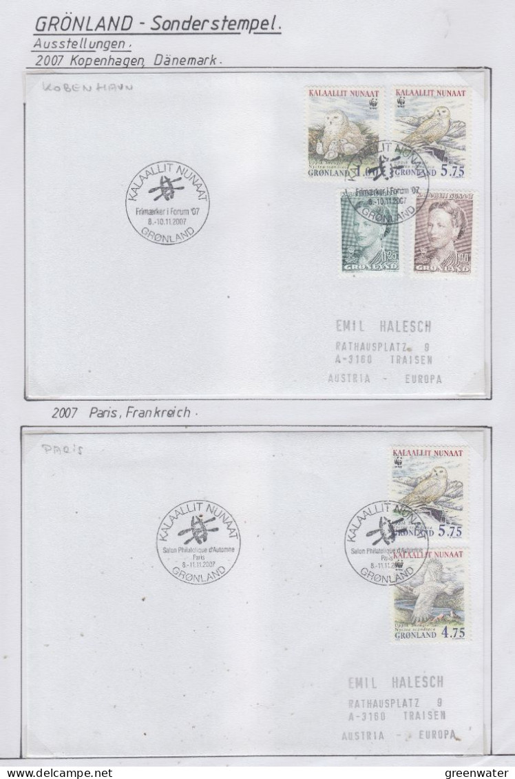 Greenland Sonderstempel 2007 4 Covers (GD176) - Forschungsstationen & Arctic Driftstationen