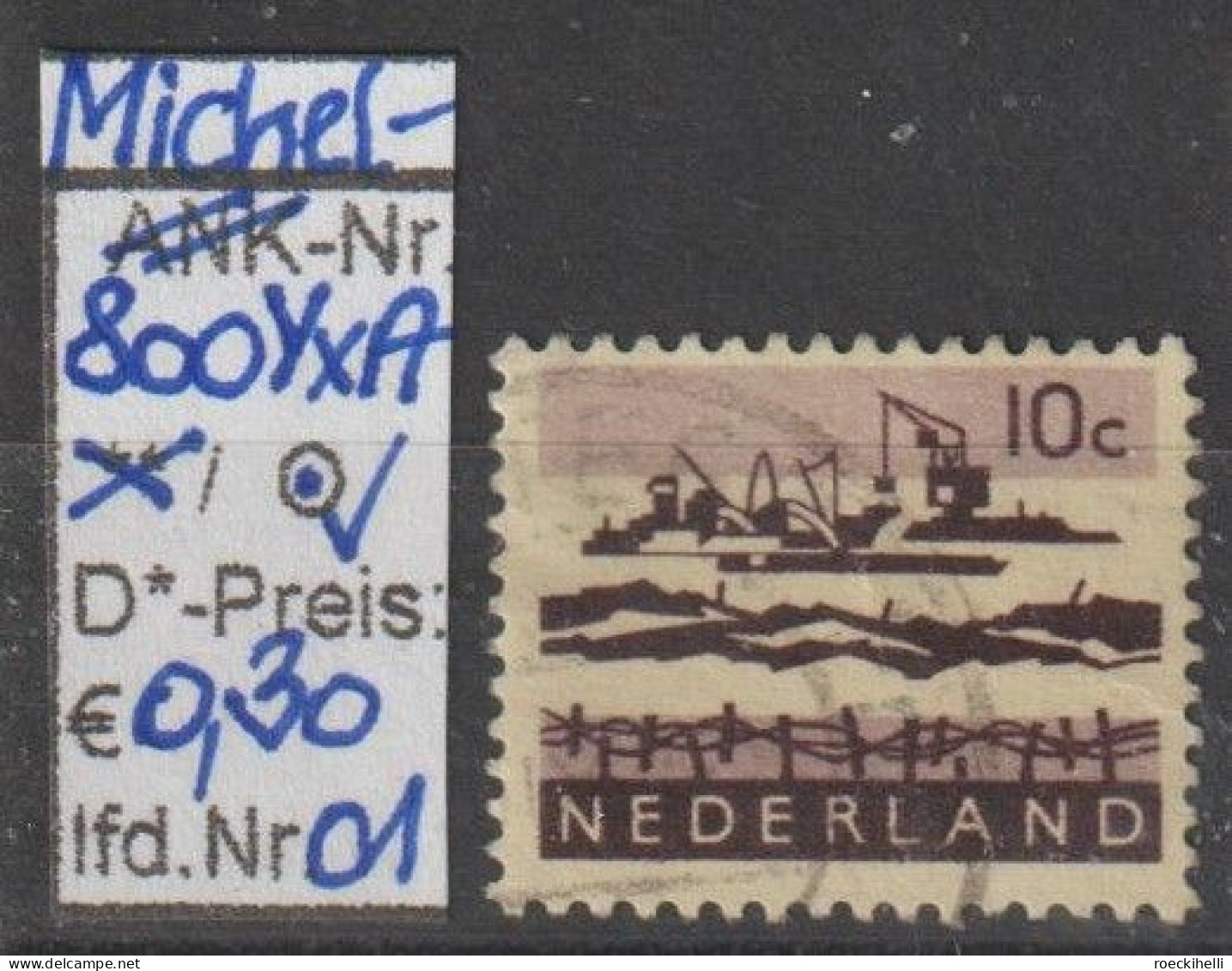 1963 - NIEDERLANDE - FM/DM "Landschaften" 10 C Dkl'karmin  - O  Gestempelt - S. Scan (800YxAo 01-04 Nl) - Gebraucht