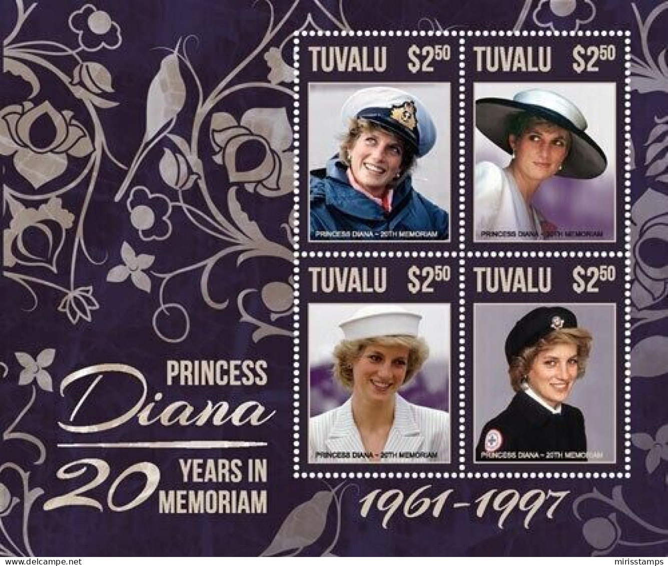 Tuvalu 2017 Princess Diana 20 Years In Remembrance - Famous Ladies