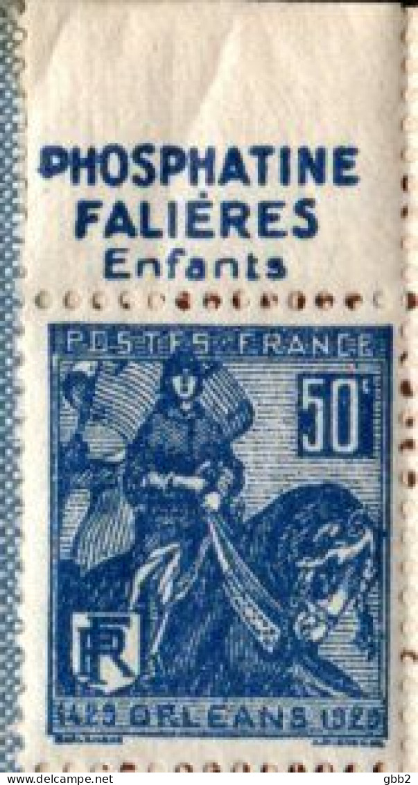 FRANCE - YT N° 257a "JEANNE D'ARC Type I AVEC BANDE PUB" (FALIERES). Neuf LUXE**. Très Bas Prix. - Neufs