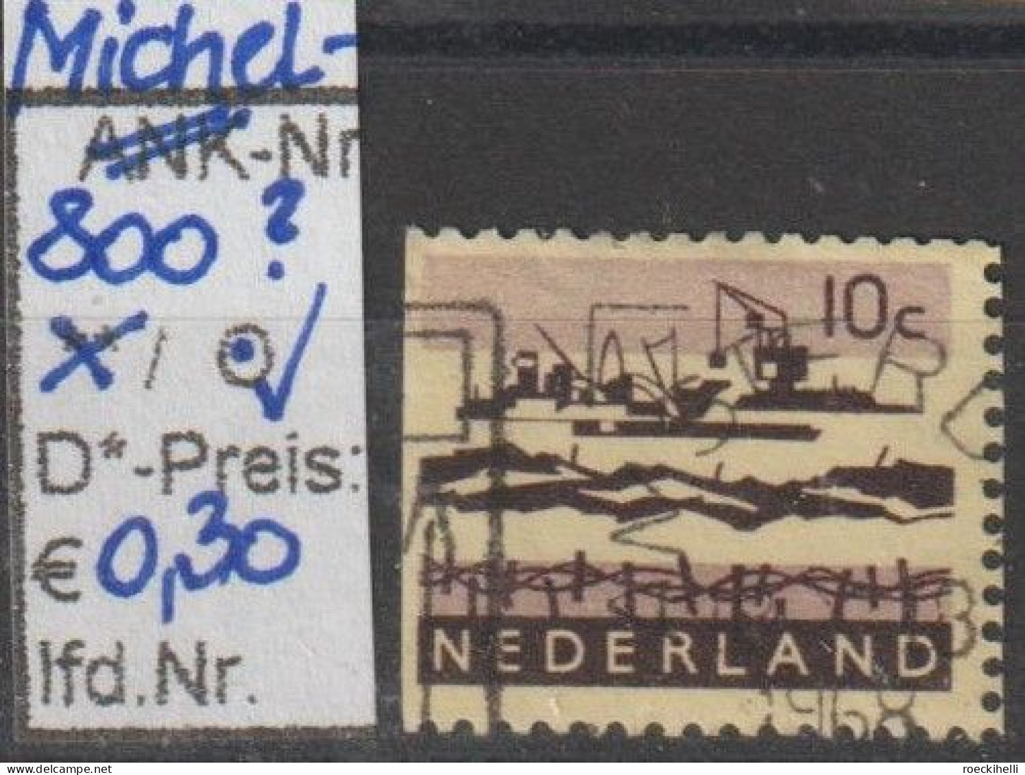 1966 - NIEDERLANDE - FM/DM "Landschaften" 10 C Dkl'karmin  - O  Gestempelt - S. Scan (800?o Nl) - Gebruikt
