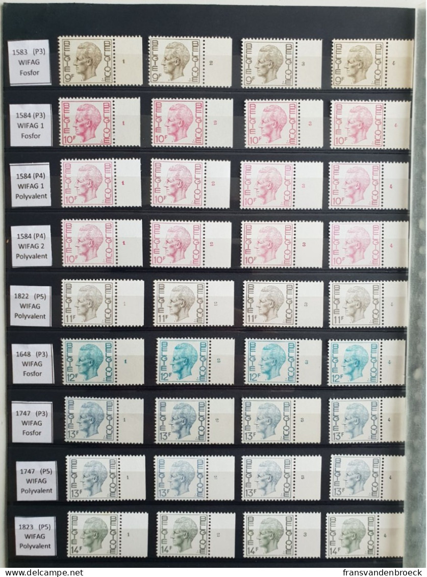 Lot 1 Plaatnummers Z.M. Koning Boudewijn Type Elström - 1971-1980