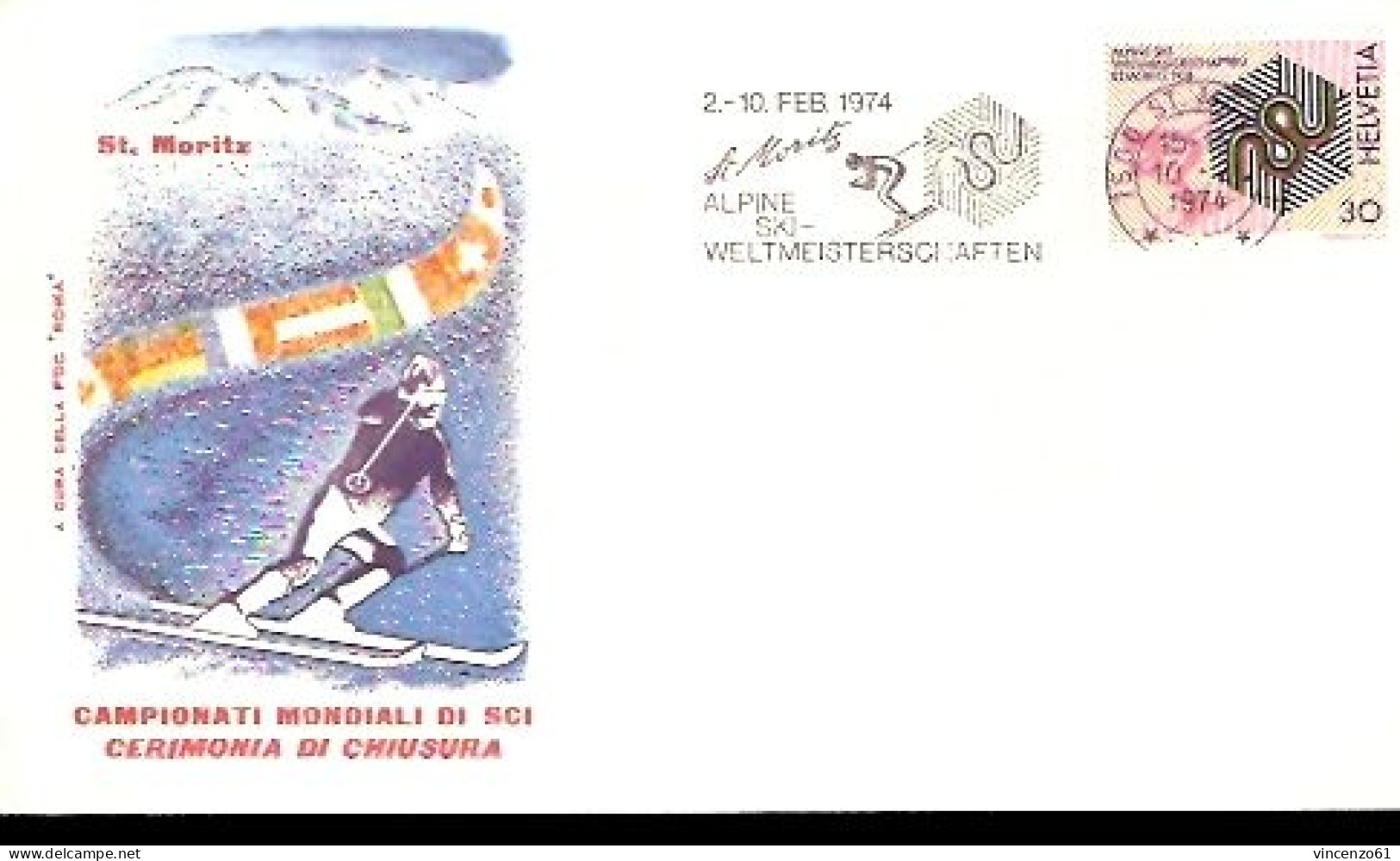 SAINT MORITZ MONDIALI DI SCI 1974 SLALOM CERIMONIA DI CHIUSURA - Sci