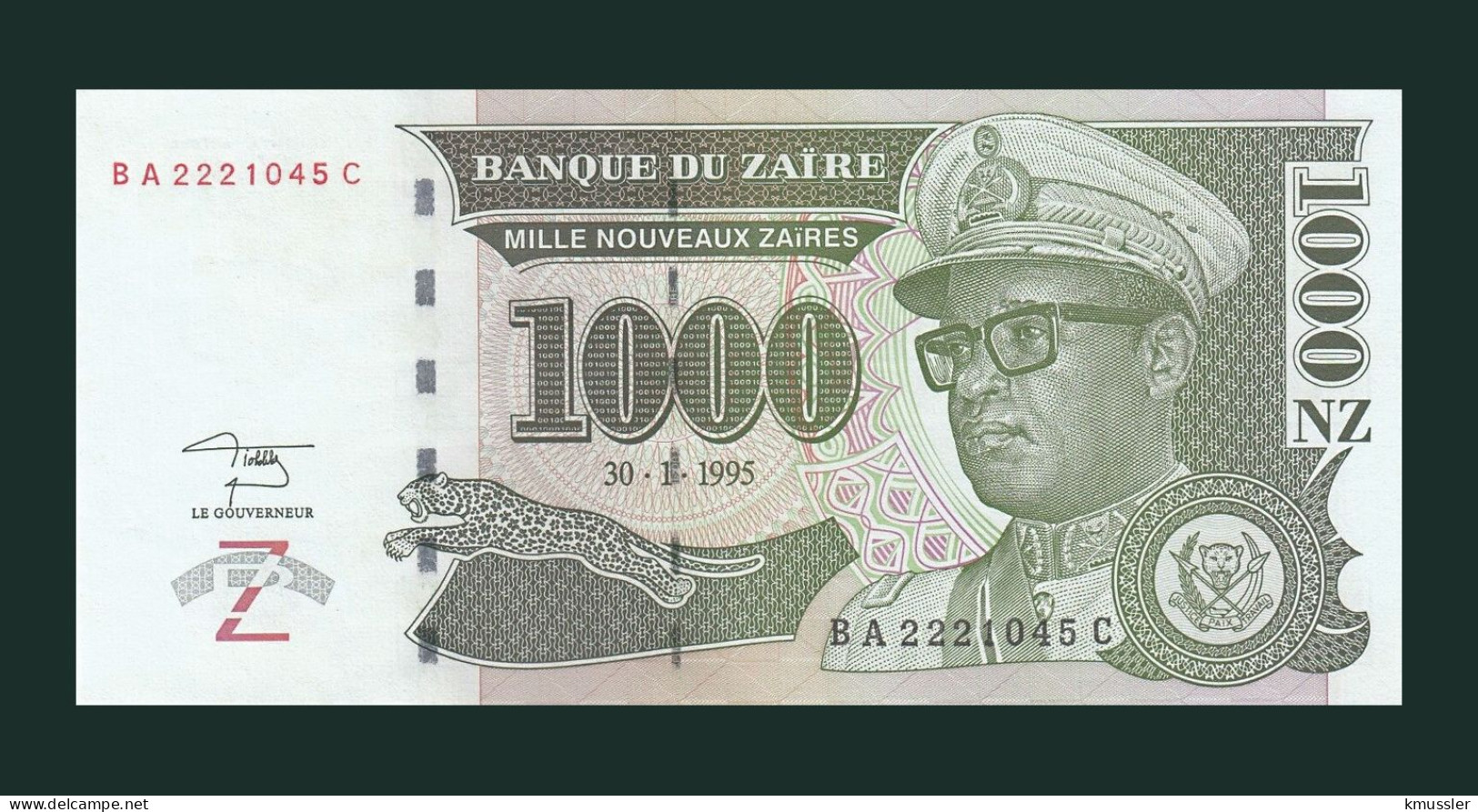 # # # Banknote Zaire 1.000 Nouveaux Zaires 1995 (P-67) HDMZ UNC # # # - Zaire