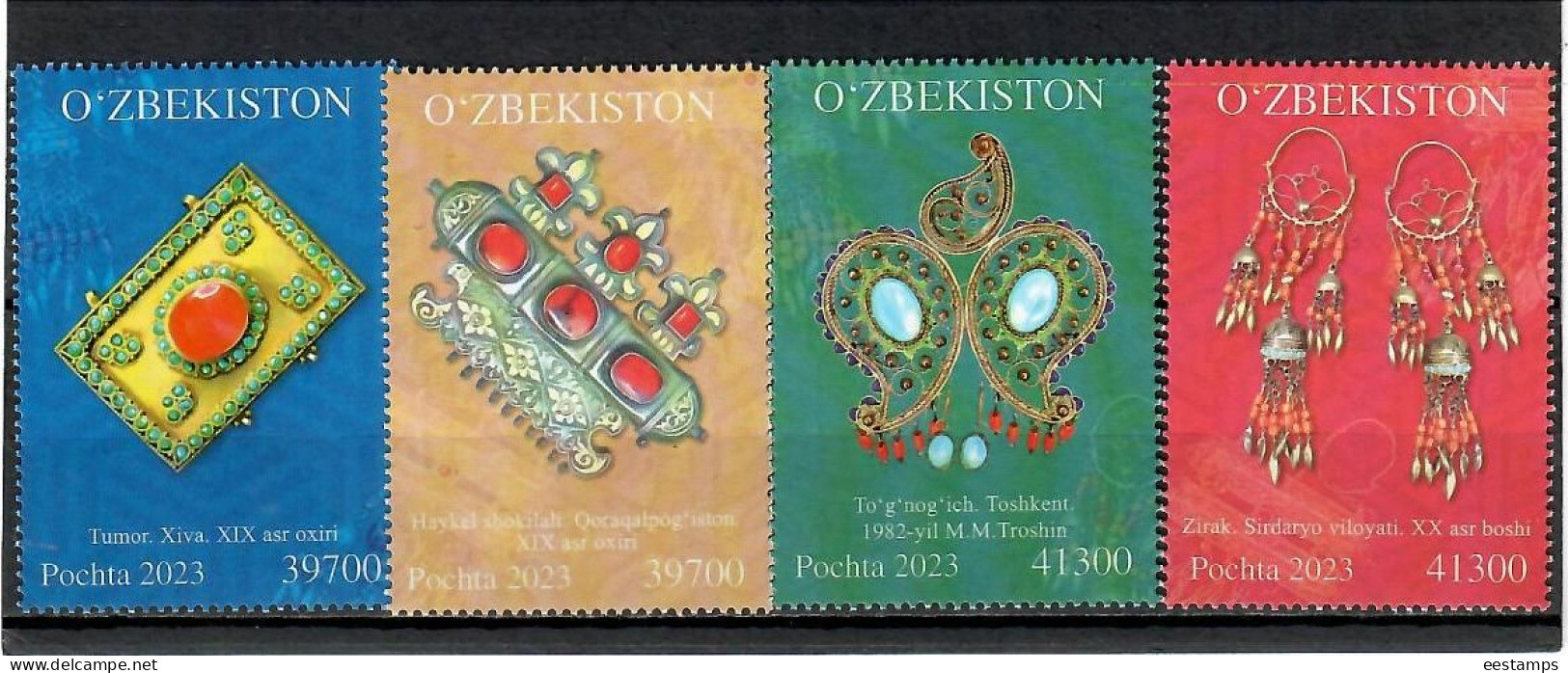 Uzbekistan 2024 . Historical Jewelry. 4v. - Ouzbékistan