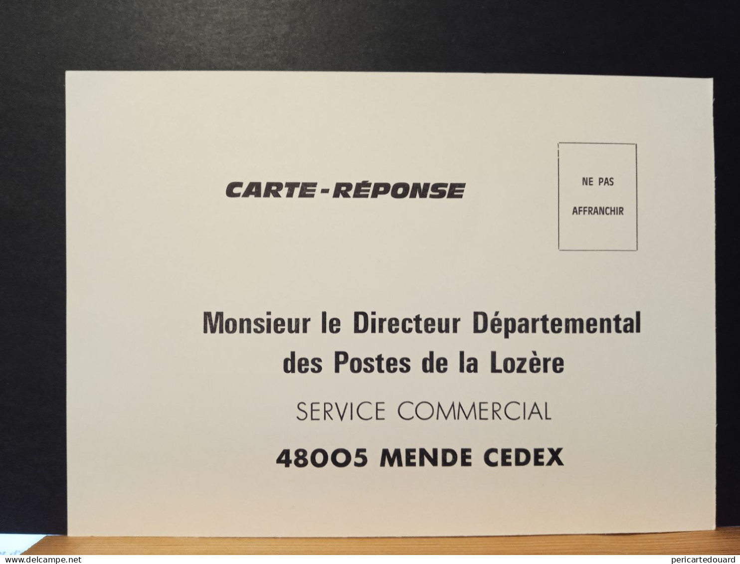 Code Postal. Carte Réponse En Franchise, 48005 MENDE CEDEX Pour Information - Lettres & Documents