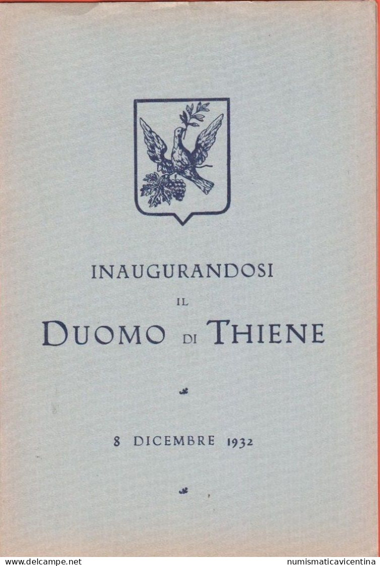 THIENE 1932 Inaugurazione Duomo Arcipretale Libro Illustrato Vicenza - Autres & Non Classés