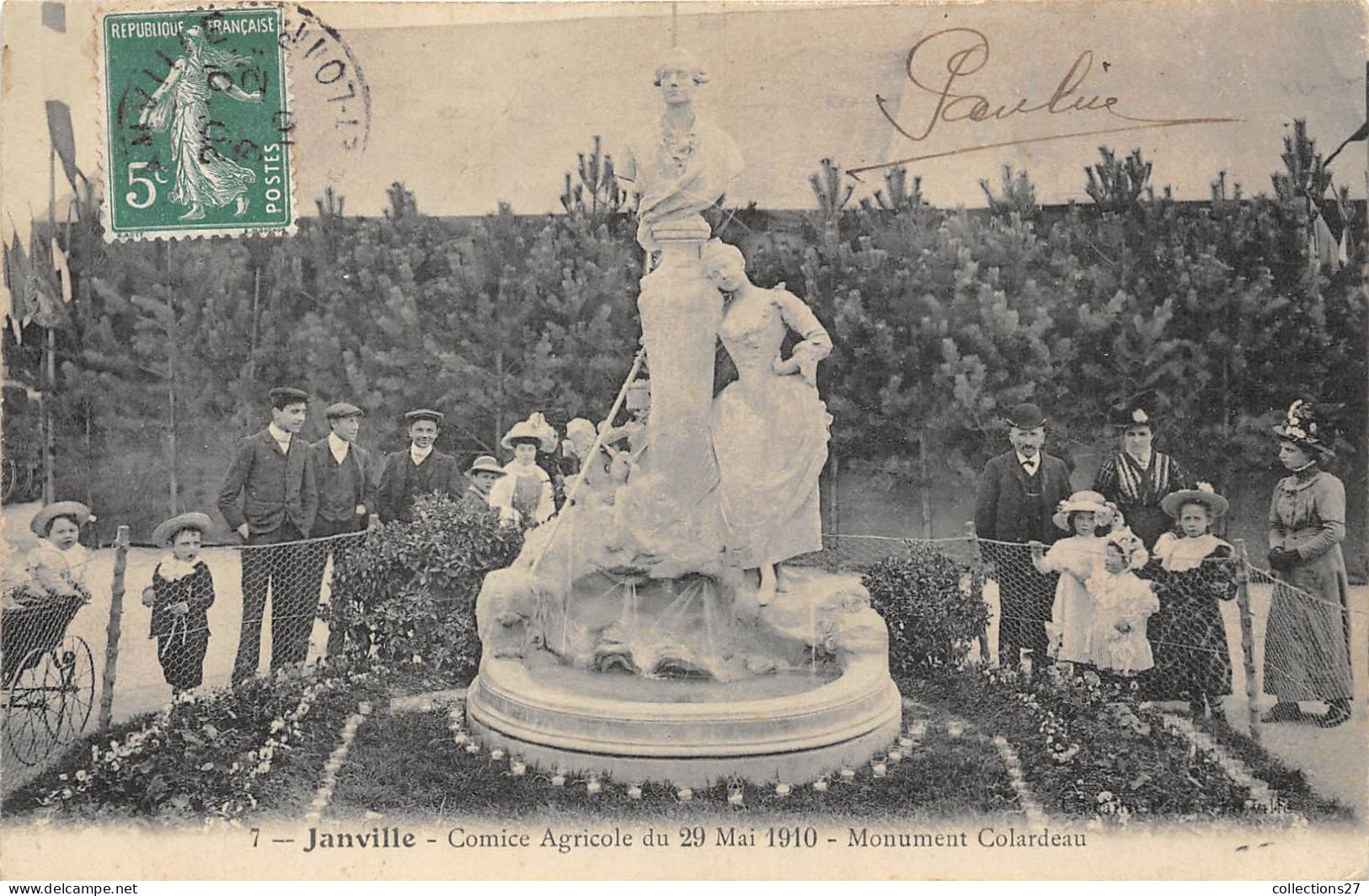 28-JANVILLE- COMISE AGRICOLE DU 29 MAI 1910, MONUMENT COLARDEAU - Epernon
