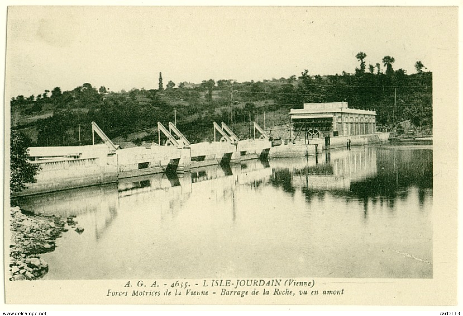86 - B15489CPA - L' ISLE JOURDAIN - Barrage De La Roche - Forces Motrices De La Roche - Parfait état - VIENNE - L'Isle Jourdain
