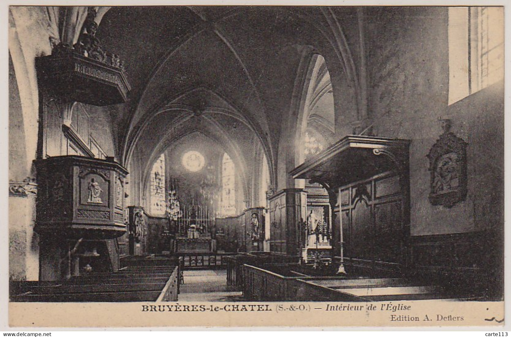 91 - B13698CPA - BRUYERES LE CHATEL - Interieur De L'église - Parfait état - ESSONNE - Bruyeres Le Chatel