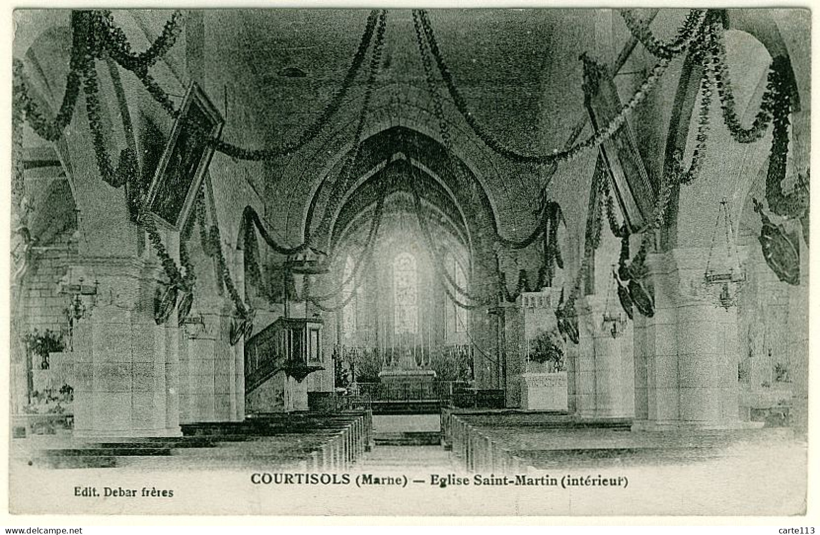51 - B13579CPA - COURTISOLS - Eglise Saint Martin , Interieur - Parfait état - MARNE - Courtisols